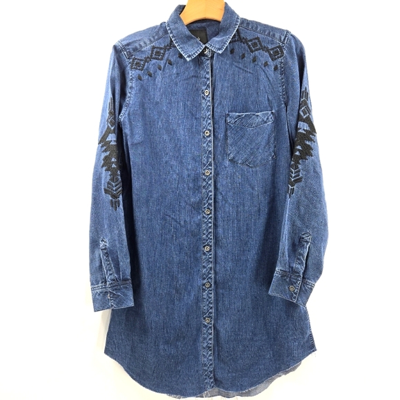 Rails‎ Ashland Dress Chambray Aztec Embroidered - Picture 2 of 16